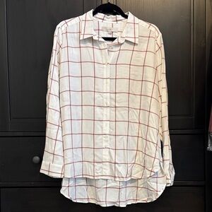 LOFT Women’s Casual Windowpane Plaid Shirt